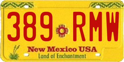 NM license plate 389RMW