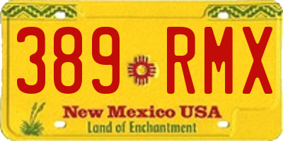 NM license plate 389RMX
