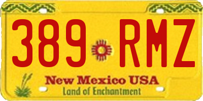 NM license plate 389RMZ