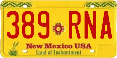 NM license plate 389RNA