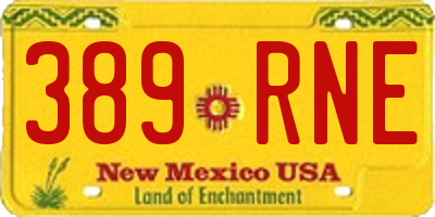NM license plate 389RNE
