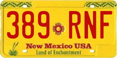 NM license plate 389RNF