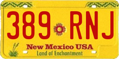 NM license plate 389RNJ