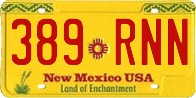 NM license plate 389RNN