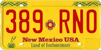 NM license plate 389RNO