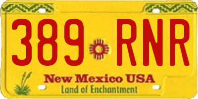 NM license plate 389RNR