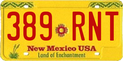 NM license plate 389RNT
