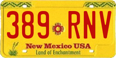 NM license plate 389RNV