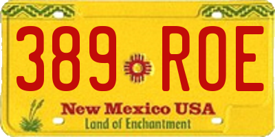 NM license plate 389ROE