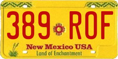 NM license plate 389ROF