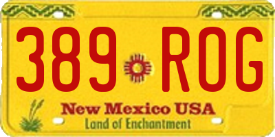 NM license plate 389ROG
