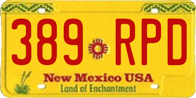NM license plate 389RPD