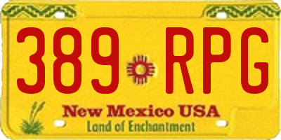 NM license plate 389RPG