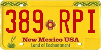 NM license plate 389RPI