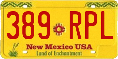 NM license plate 389RPL
