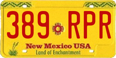 NM license plate 389RPR