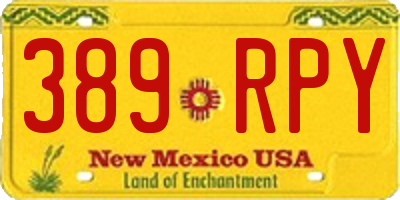 NM license plate 389RPY
