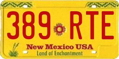 NM license plate 389RTE