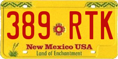 NM license plate 389RTK