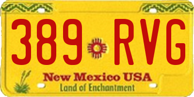 NM license plate 389RVG