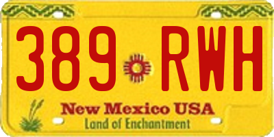 NM license plate 389RWH