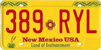 NM license plate 389RYL