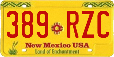 NM license plate 389RZC