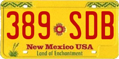 NM license plate 389SDB