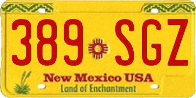 NM license plate 389SGZ