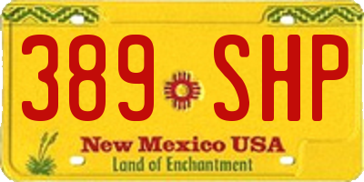 NM license plate 389SHP