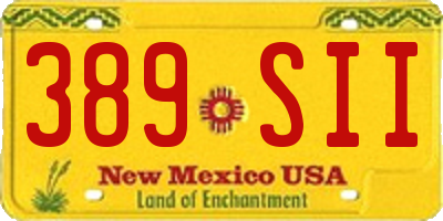 NM license plate 389SII