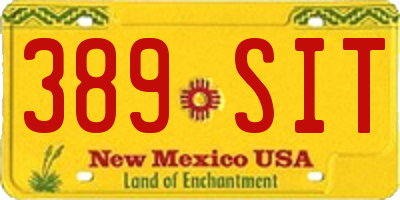 NM license plate 389SIT