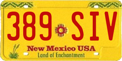 NM license plate 389SIV