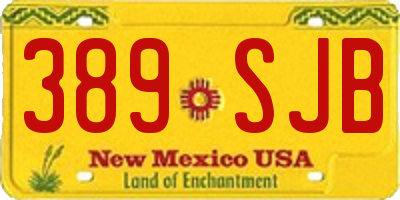 NM license plate 389SJB