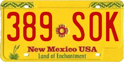 NM license plate 389SOK