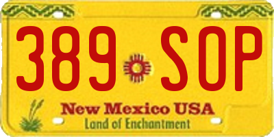 NM license plate 389SOP