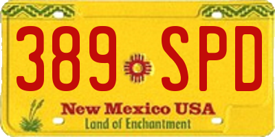 NM license plate 389SPD