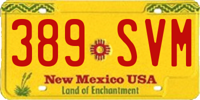 NM license plate 389SVM