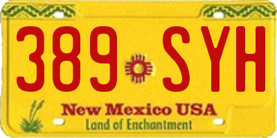 NM license plate 389SYH