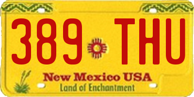 NM license plate 389THU