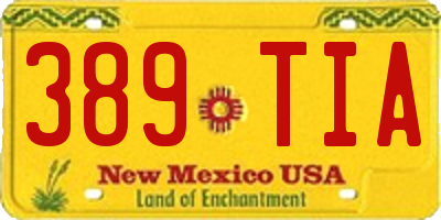 NM license plate 389TIA
