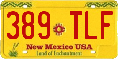 NM license plate 389TLF