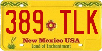 NM license plate 389TLK