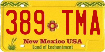 NM license plate 389TMA