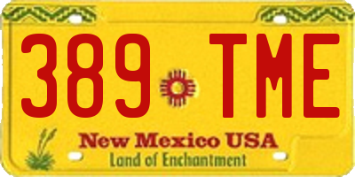 NM license plate 389TME
