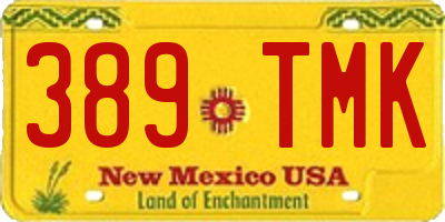 NM license plate 389TMK