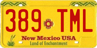 NM license plate 389TML