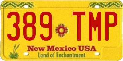 NM license plate 389TMP