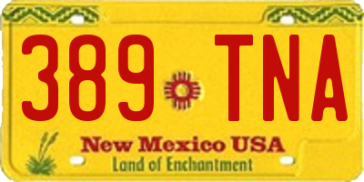 NM license plate 389TNA