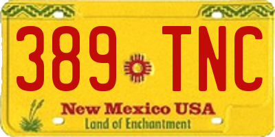 NM license plate 389TNC
